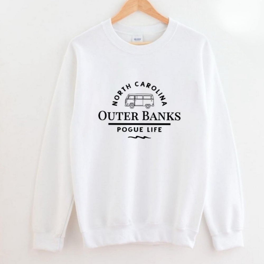 White Outer Banks Graphic Sweatshirt
